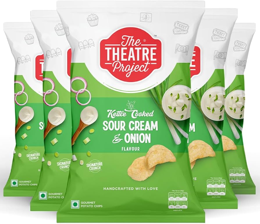 THE THEATRE PROJECT KETTLE COOKED SOUR CREAM AND ONION 72GM