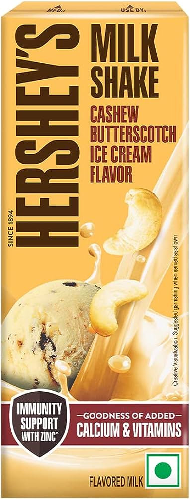 HERSHEYS MILK SHAKE CASHEW BUTTERSCOTCH ICECREAM FLAVOR 180ML