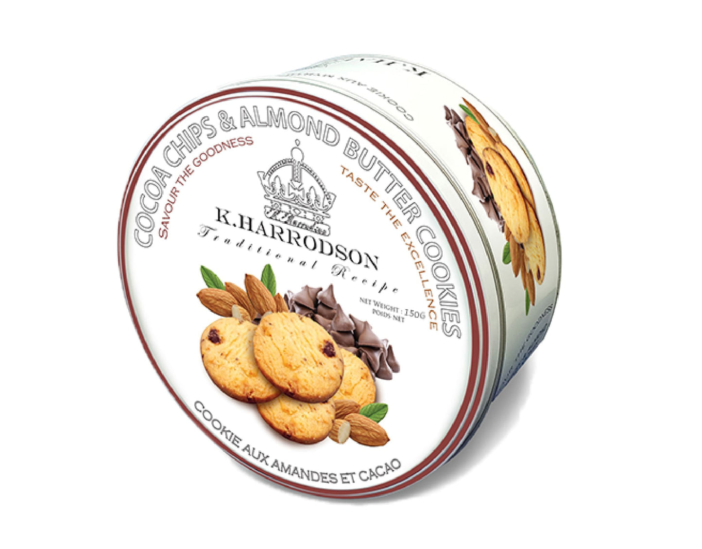 K HARRODSON COCOA CHIPS ALMOND BUTTER COOKIES 150G