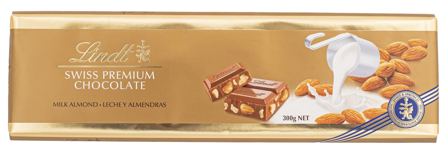 LINDT SWISS PREMIUM CHOCOLATE ALMONDS 300GM