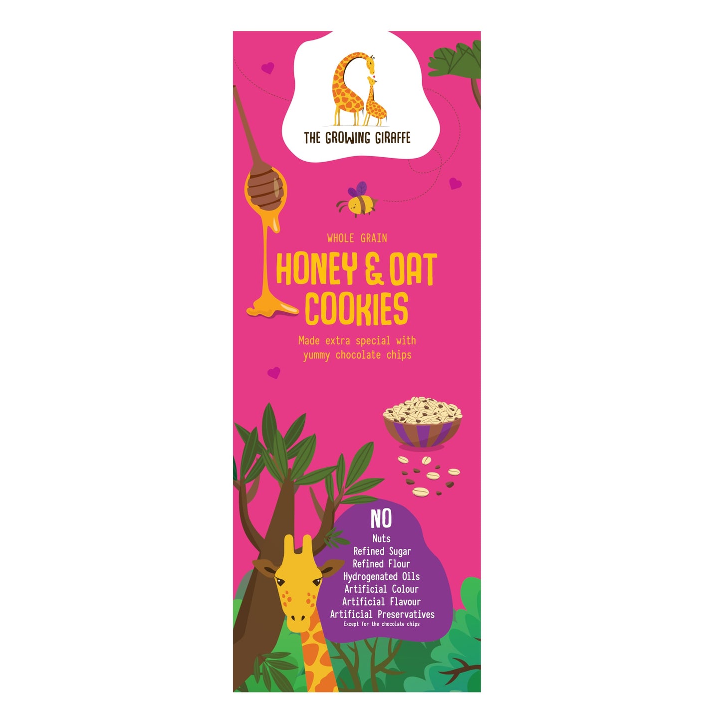 THE GROWING GIRAFFE WHOLE GRAIN HONEY AND OAT COOKIES COOKIES 160GM