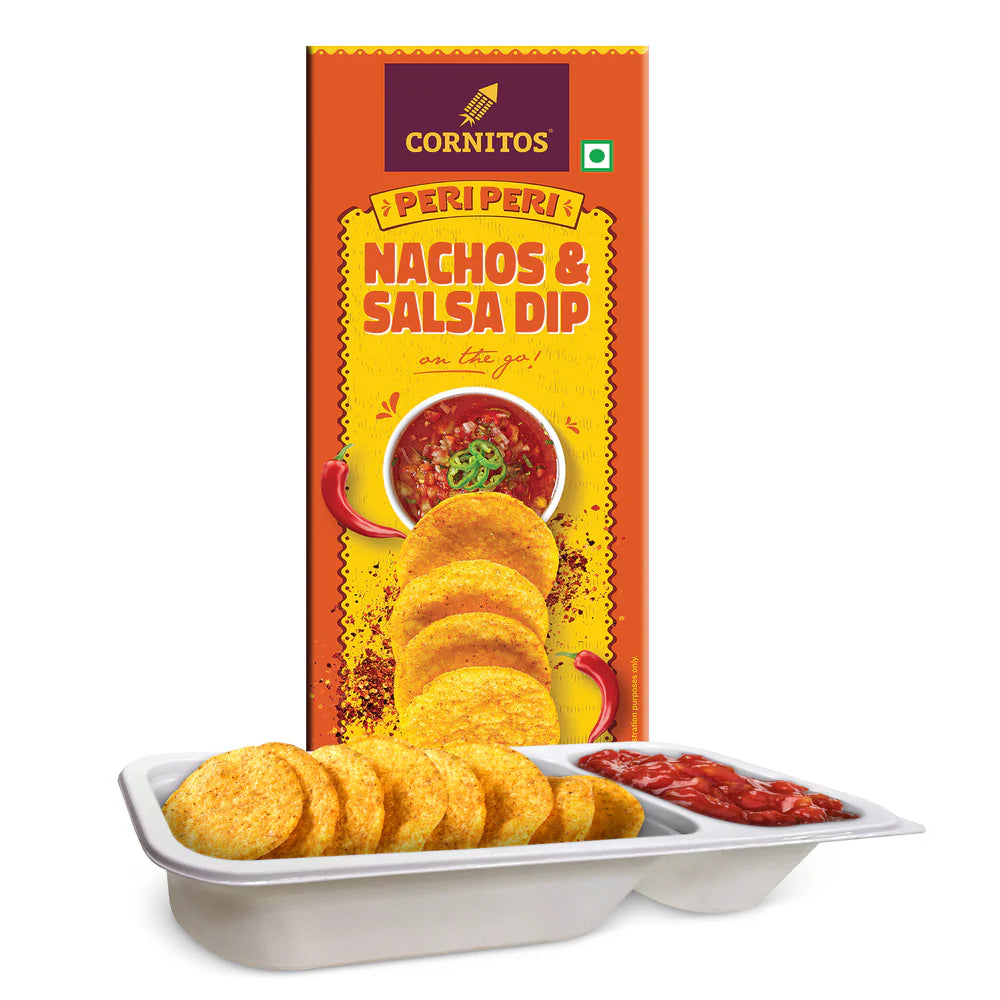 CORNITOS NACHOS AND SALSA DIP PERI PERI 75G