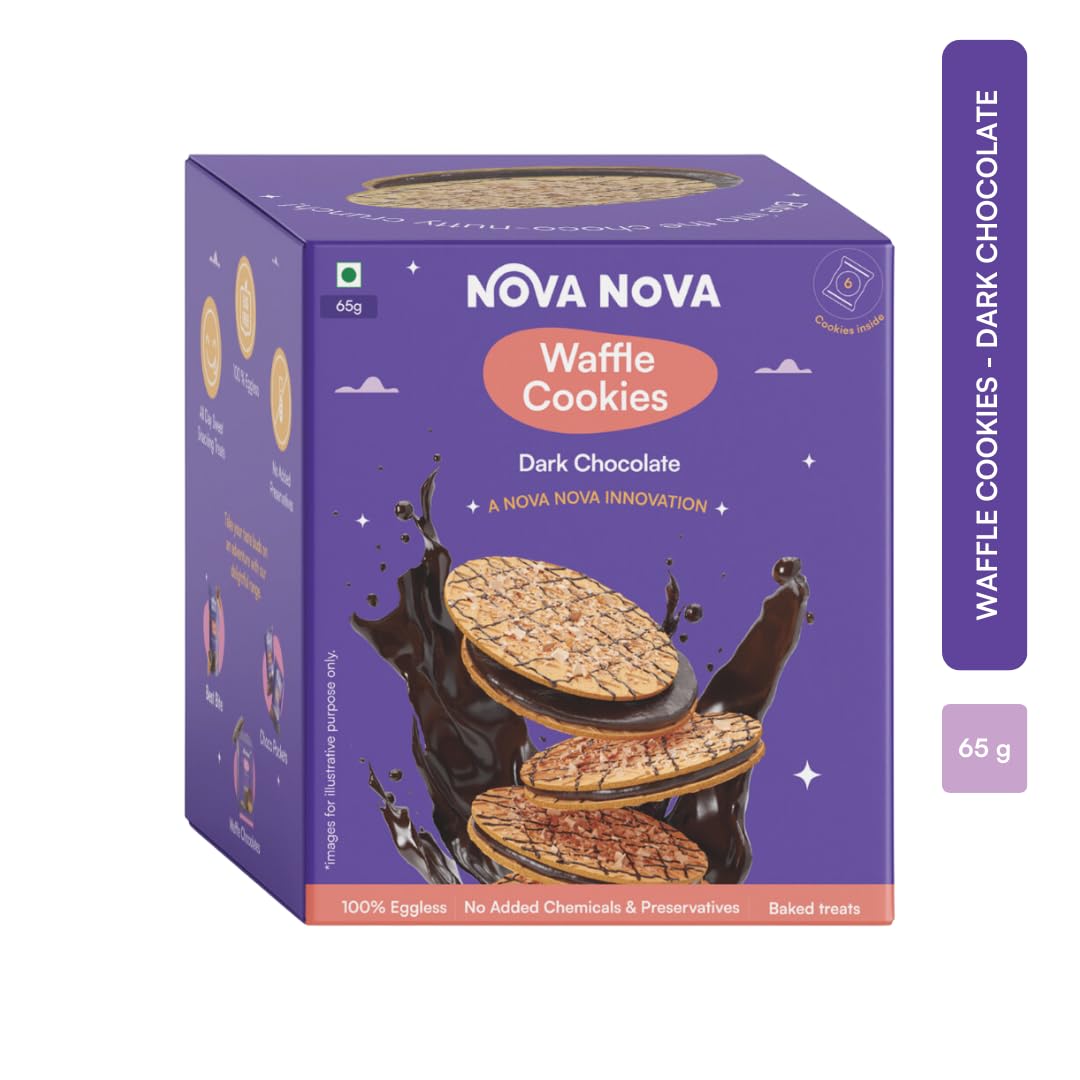 NOVA NOVA WAFFLE COOKIES DARK CHOCOLATE 65 GM