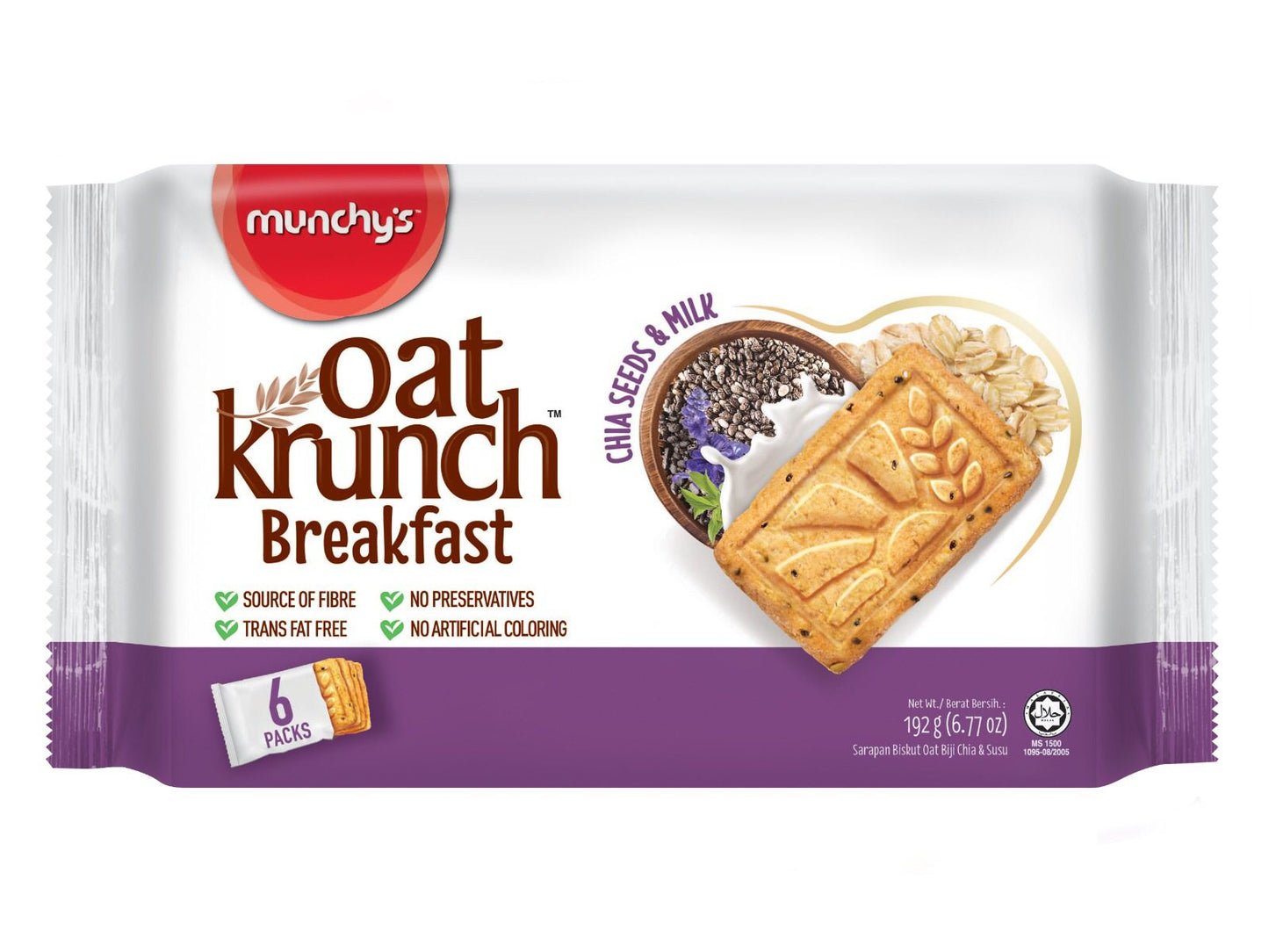 MUNCHYS OATS CRUNCH CHIA SEEDS AND MILK BISCUIT 192 GM