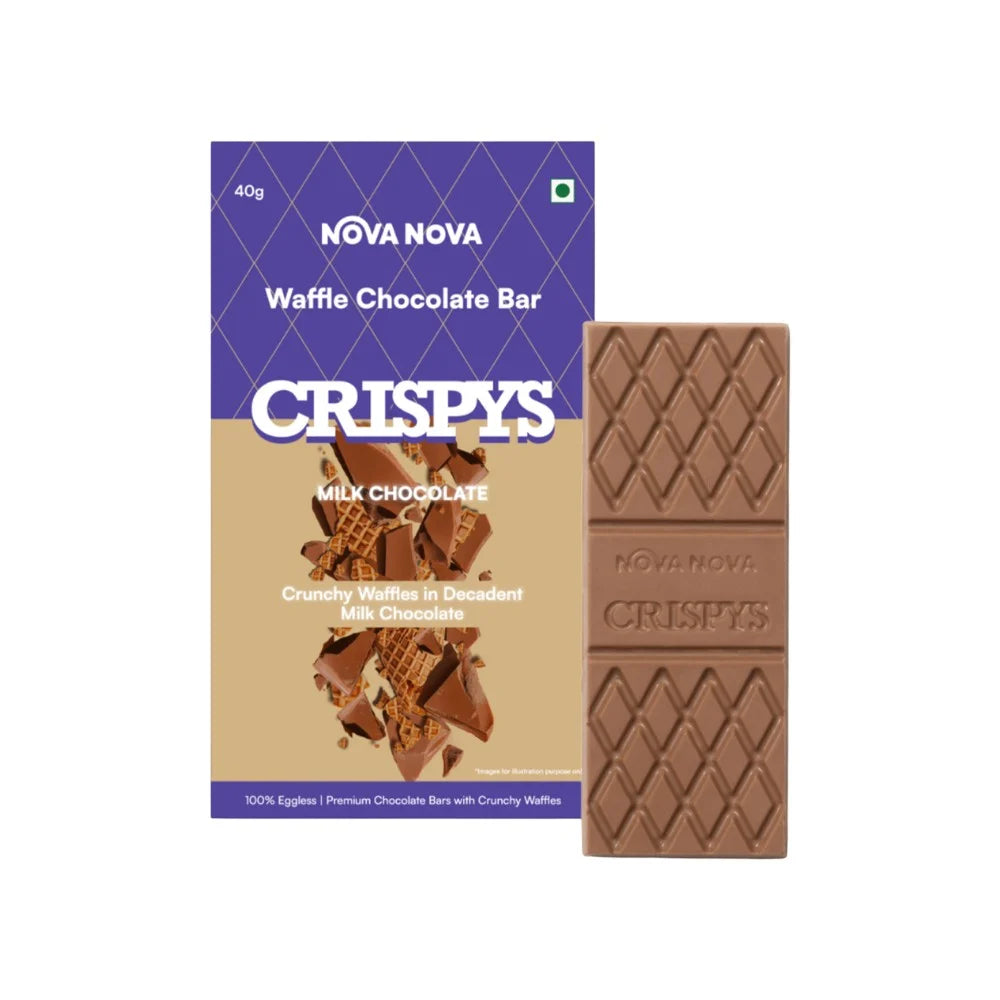 NOVA NOVA WAFFLE CHOCOLATE BAR MILK CHOCOLATE 50GM