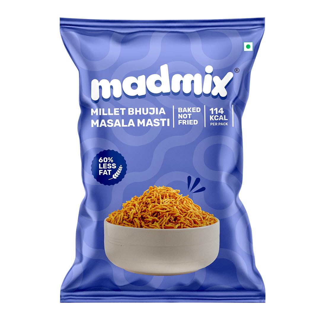 MADMIX MILLET BHUJIA MASALA MASTI GLUTEN FREE 125 GM