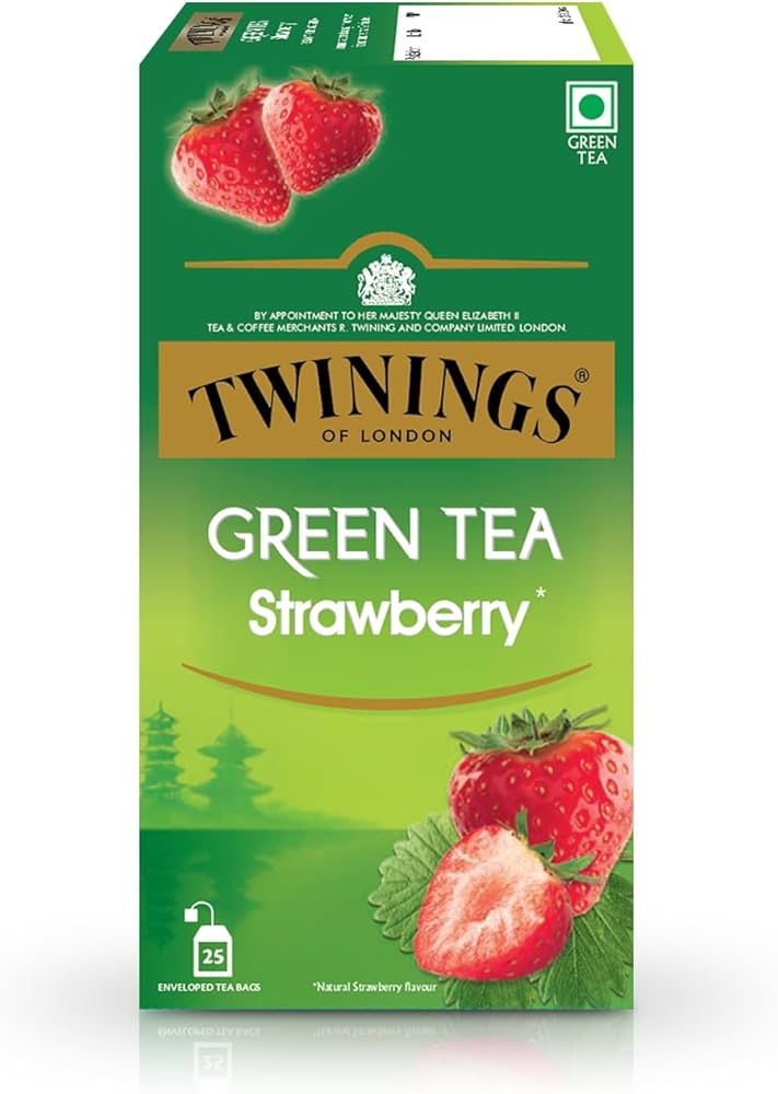 TWININGS GREEN TEA STRAWBERRY 25 TEA BAG