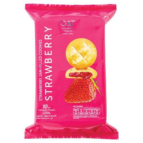 O AND T GOURMET TREATS STRAWBERRY JAM FILLED COOKIES COOKIES 12 PCS 105 GM