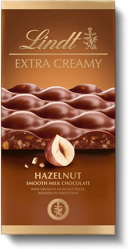 LINDT EXTRA CREAMY HAZELNUT SMOOTH MILK CHOCOLATE 80 GM