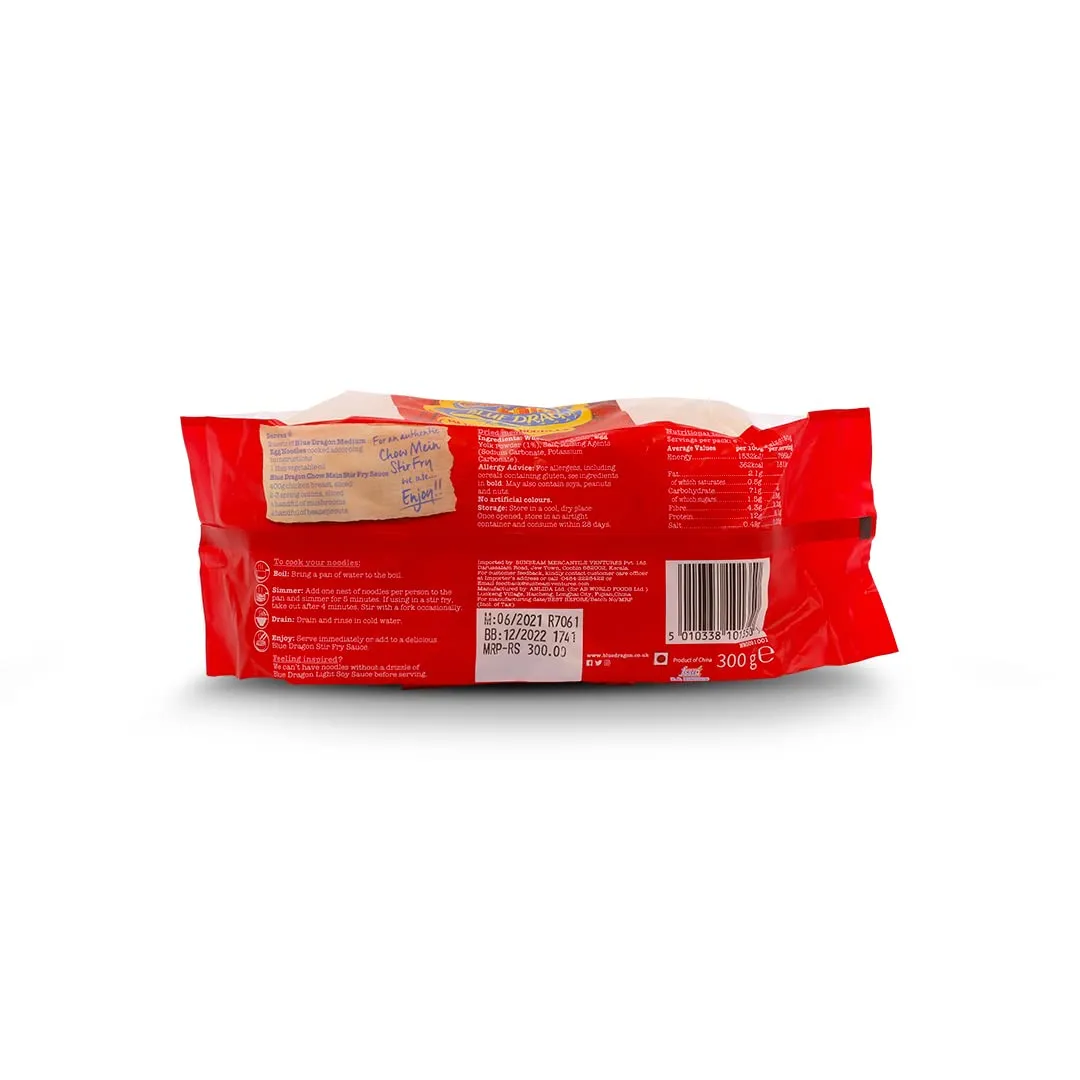 BLUE DRAGON MEDIUM EGG NOODLES 300 GM