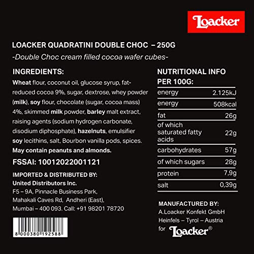 LOACKER DOUBLE CHOCOLATE 125 GM