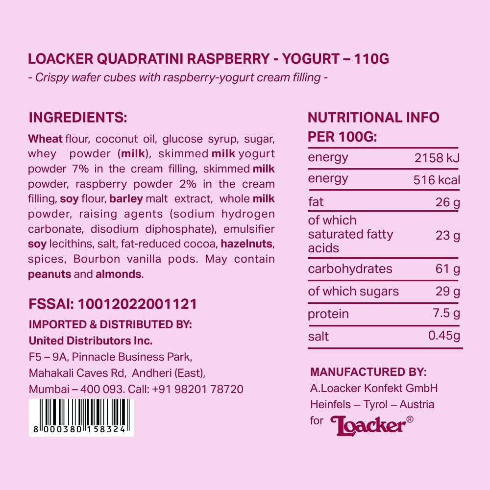 LOACKER RASPBERRY YOGURT 110 GM