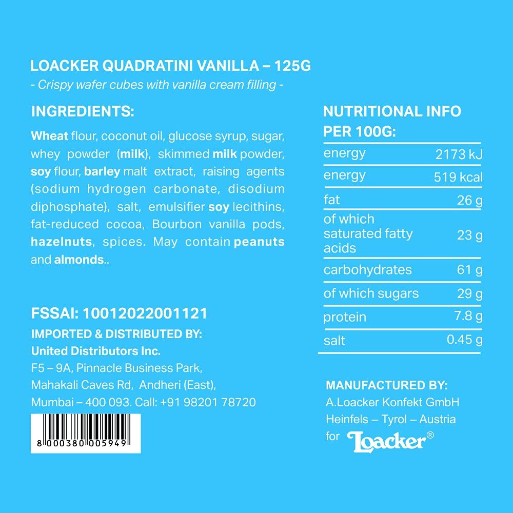 LOACKER VANILLA 125 GM