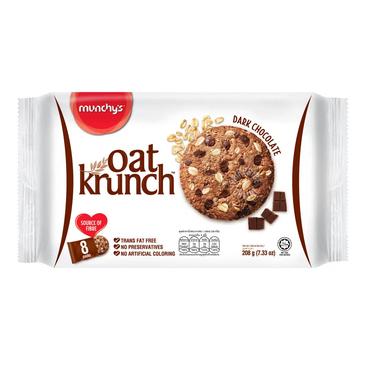 MUNCHYS OAT KRUNCH DARK CHOCOLATE 208G