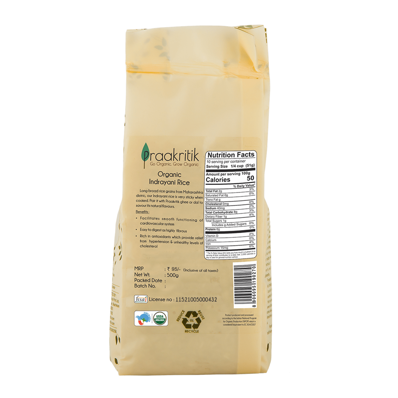 PRAAKRITIK INDRAYANI RICE 500 GM