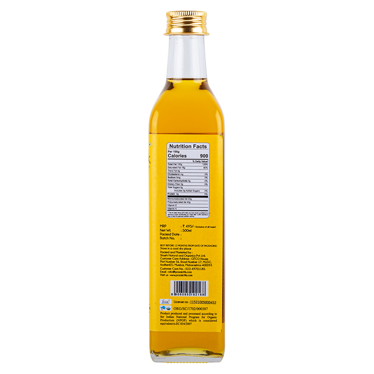 PRAAKRITIK SESAME OIL 500 ML