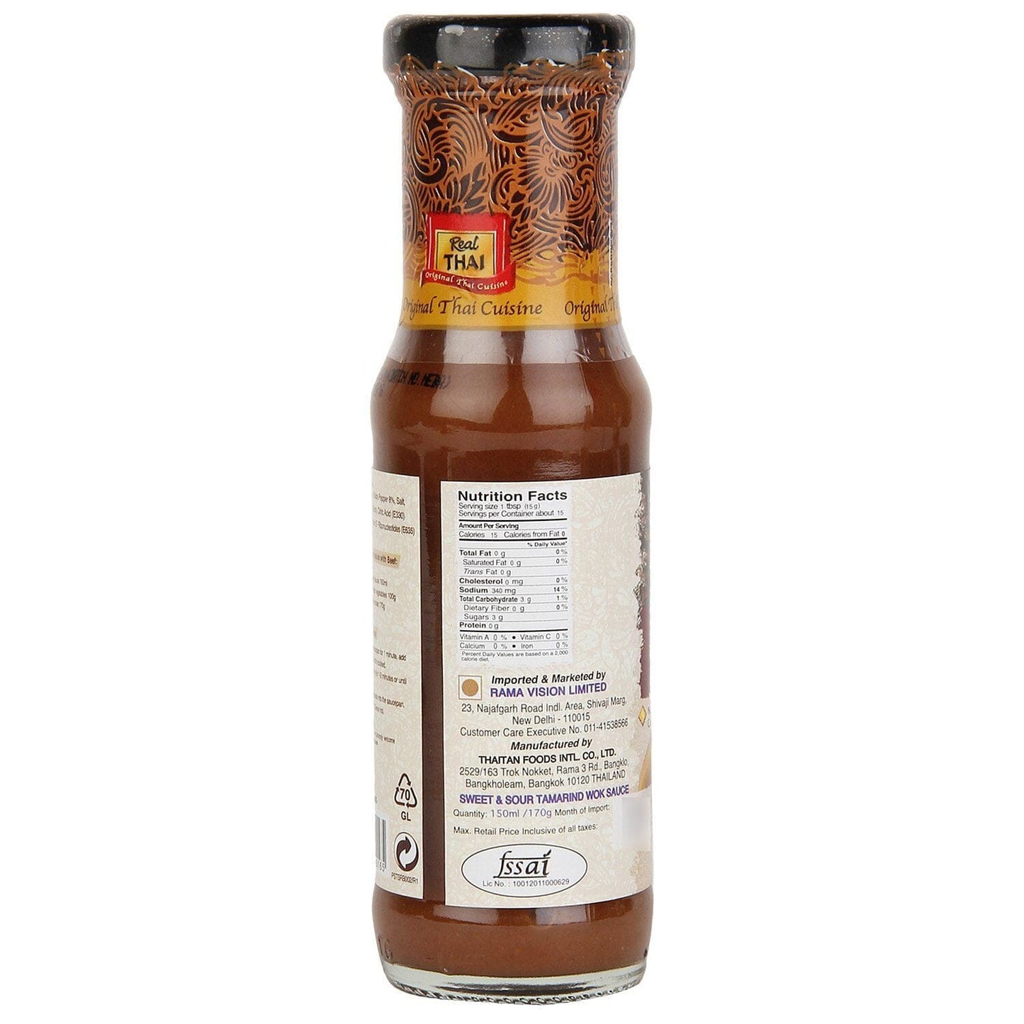 REAL THAI SWEET AND SOUR TAMARINE SAUCE 150 ML