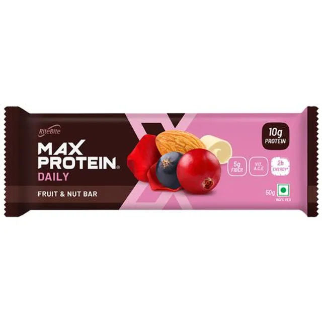RITEBITE MAX PROTEIN FRUIT N NUT BAR 50GM
