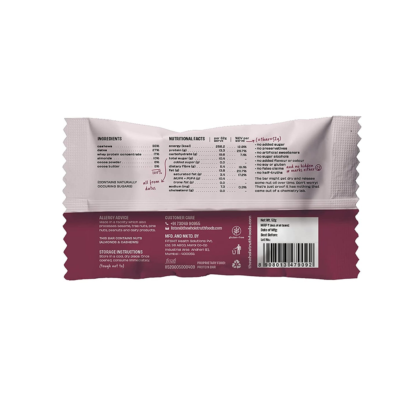 THE WHOLE TRUTH DOUBLE COCOA 52 GM