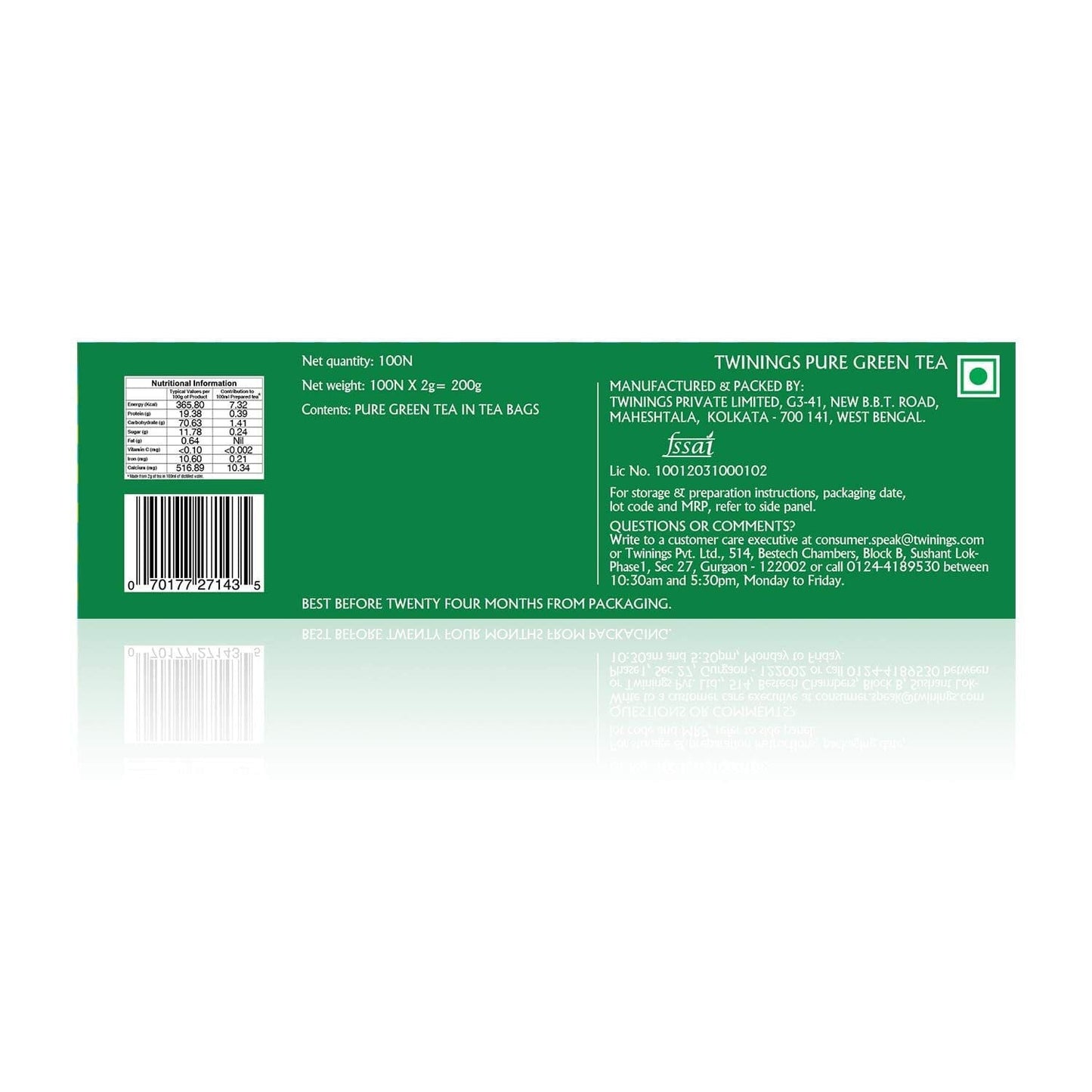 TWININGS GREEN TEA PURE 50 GM