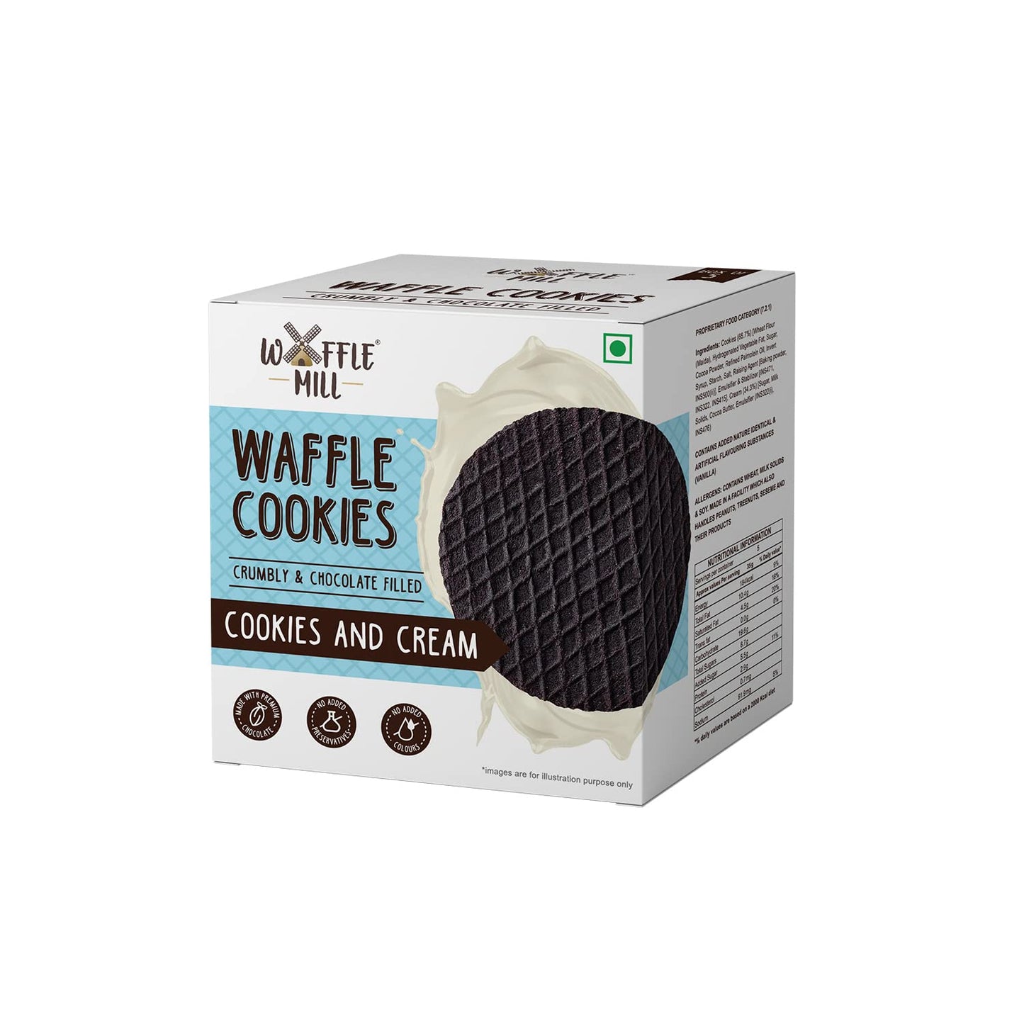 WAFFLE MILL COOKIES AND CREAM COOKIES 70GM