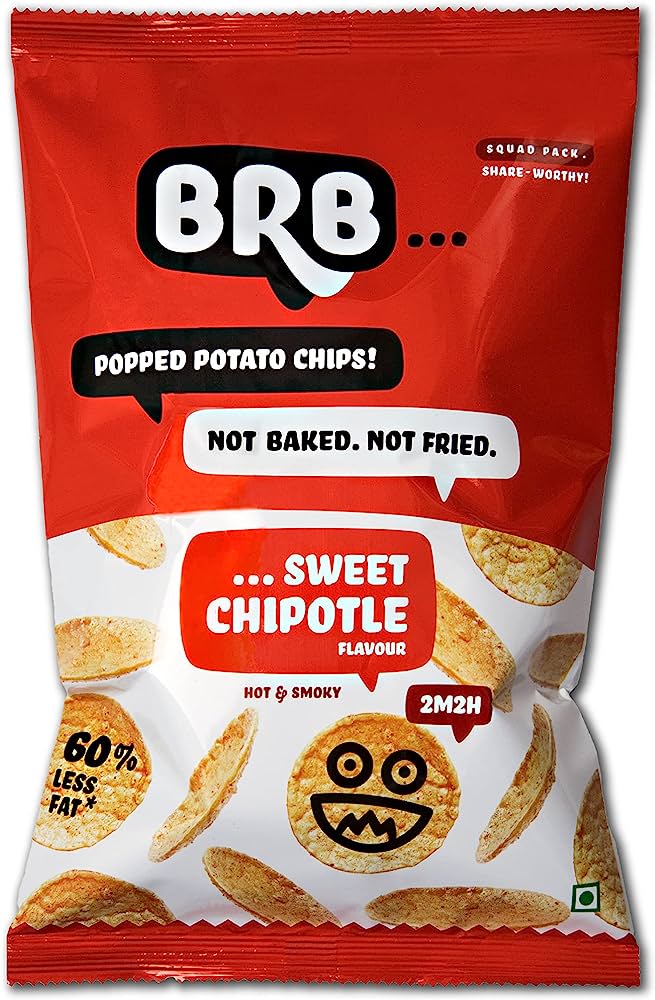 BRB POPPED POTATO CHIPS SWEET CHIPOTLE HOT N SMOKY 52G