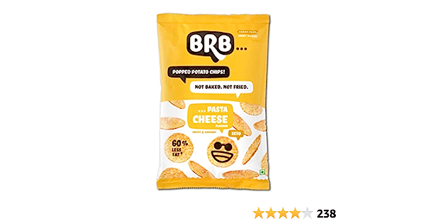 BRB POPPED POTATO CHIPS PASTA CHEESE SWEET SAVOURY 52G