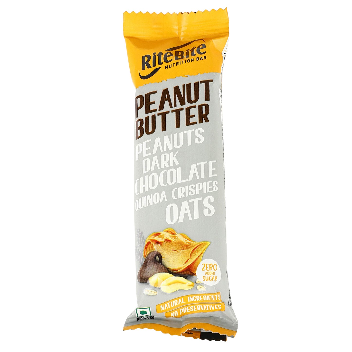 RITE BITE PEANUT BUTTER DARK CHOCOLATE QUINOA CRISPIES OATS 40GM