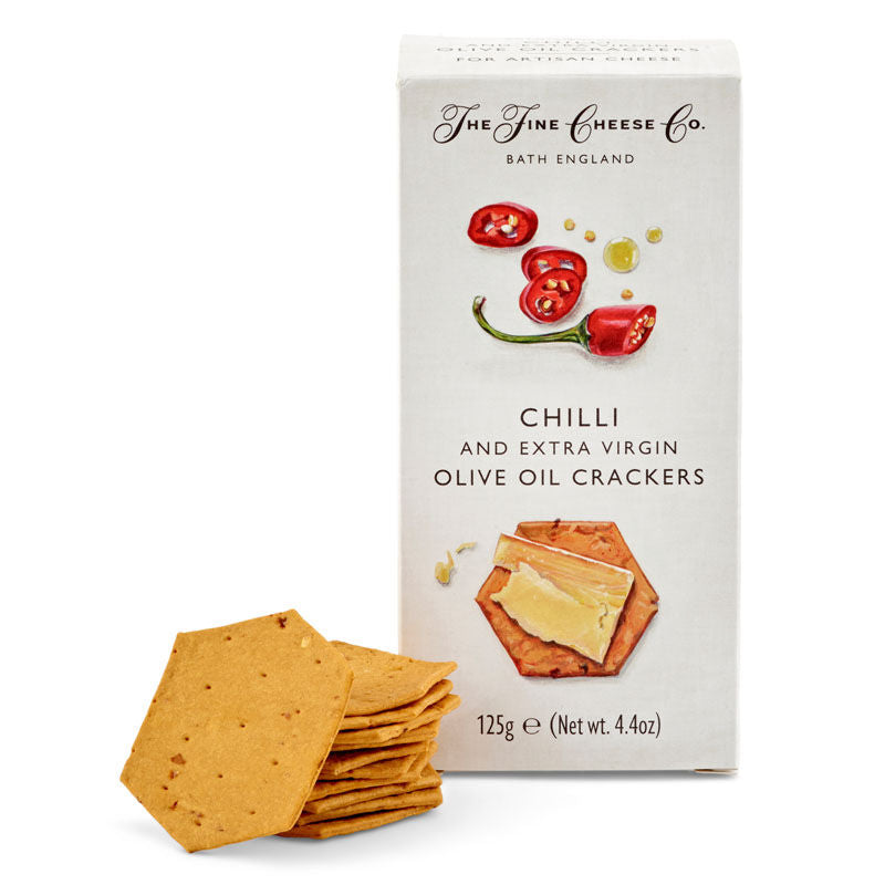 THE FINE CHEESE CO. CHILLI AND OLIVE OIL CRACKERS 125GM