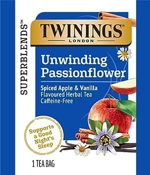 TWININGS HERBAL TEA UNWINDING PASSIONFLOWER SPICED APPLE &amp; VANILLA CAFFEINE FREE 27G