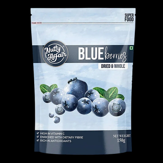 NUTTY AFFAIR DRIED AND WHOLE BLUEBERRIES 150G