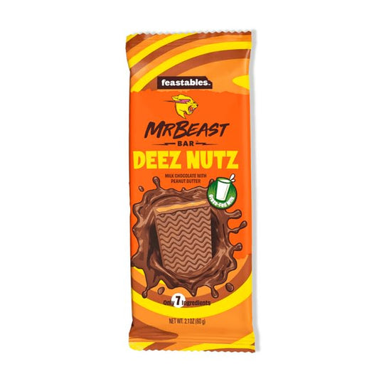 MR BEAST BAR DEEZ NUTZ MILK CHOCOLATE WITH PEANUT BUTTER 60G