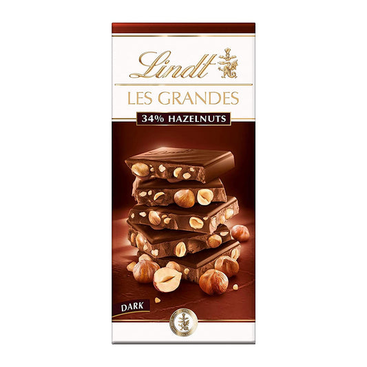 LINDT LES GRANDES 34 HAZELNUT DARK CHOCOLATE 150G