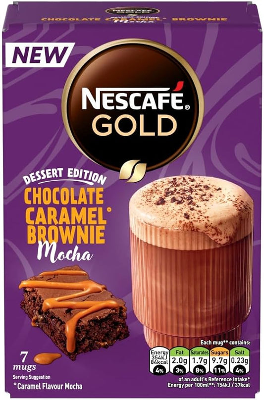 NESCAFE GOLD CHOCOLATE CARAMEL BROWNIE MOCHA 7 MUGS