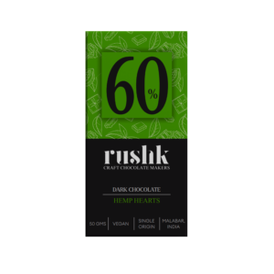 RUSHK 60 VEGAN DARK CHOCOLATE HEMP HEARTS 50G