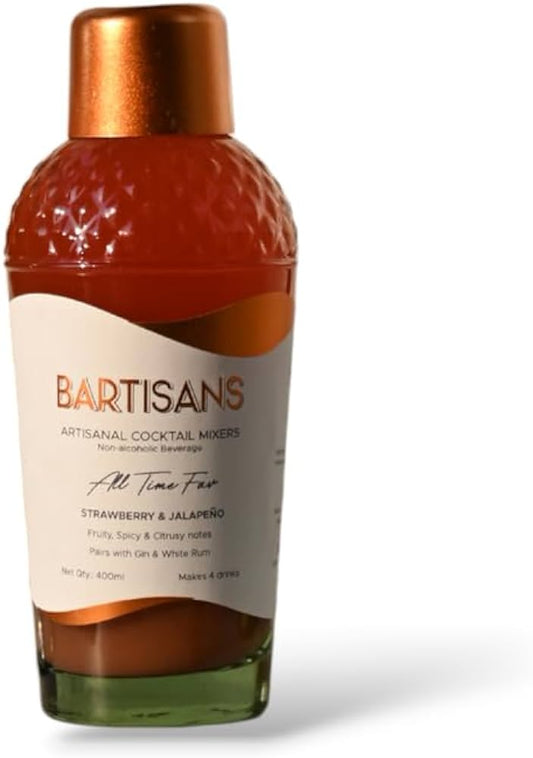 BARTISANS ALL TIME FAV STRAWBERRY AND JALAPENO ARTISANAL COCKTAIL MIXERS 400ML