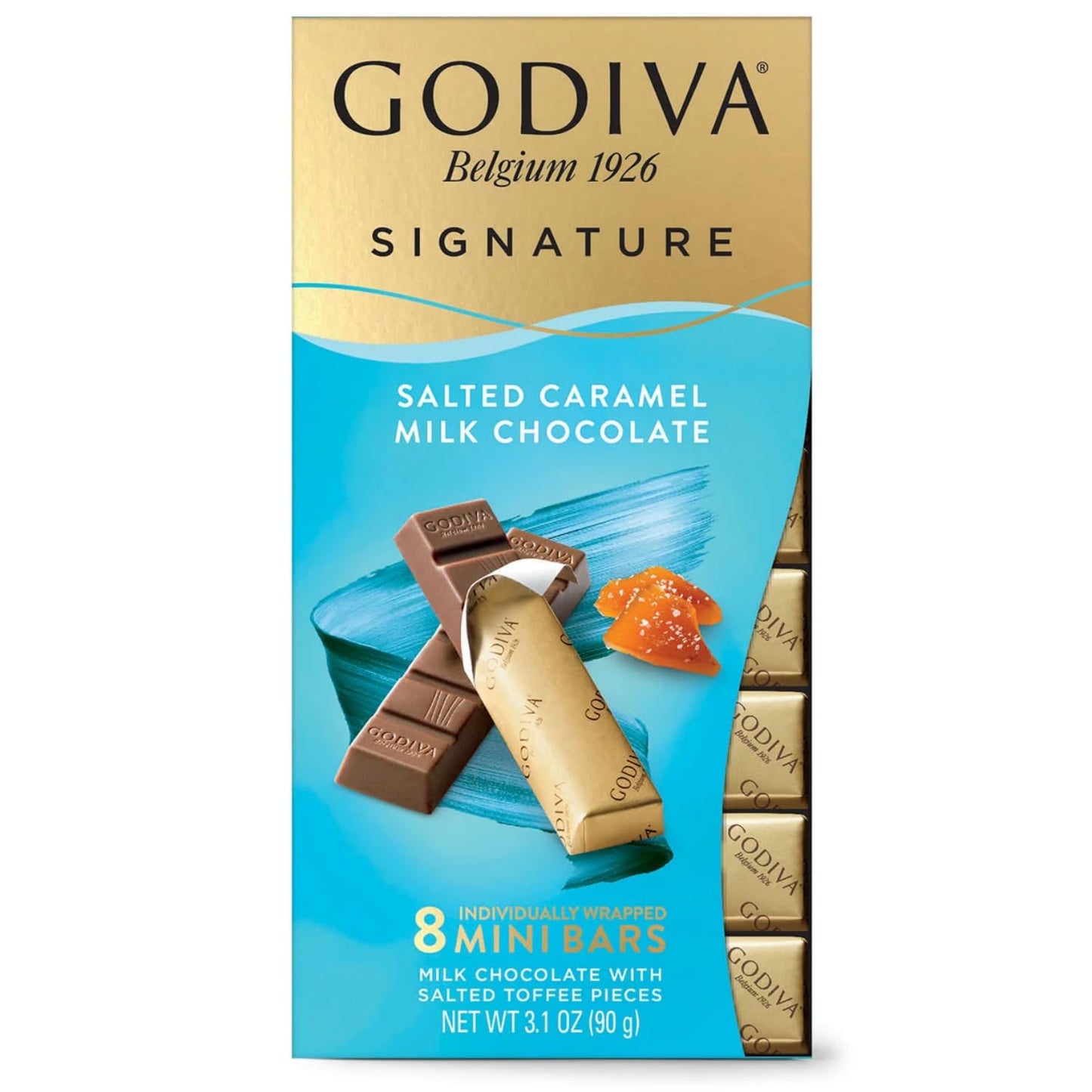 Godiva Salted Caramel Milk Chocolate 8 Mini bars (90 gm)