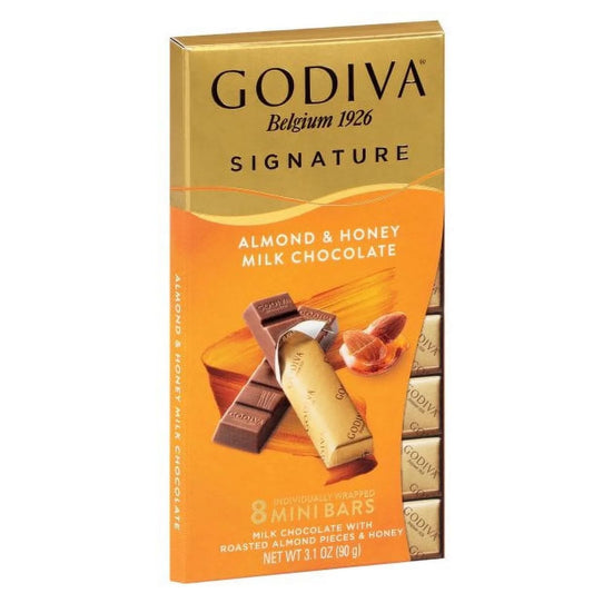 Godiva Almond and honey Milk Chocolate 8 mini bars (90 gm)