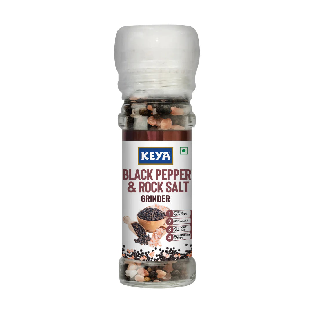 KEYA BLACK PEPPER AND ROCK SALT GRINDER 80G