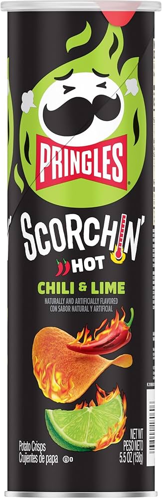 PRINGLES SCORCHIN HOT CHILI AND LIME 158 GM