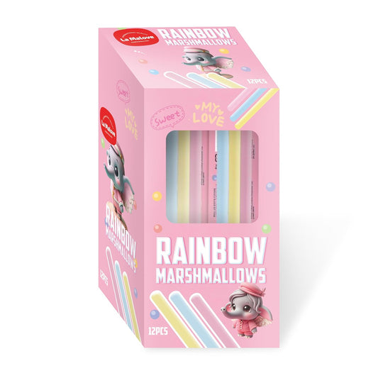 LA MALOVE RAINBOW MARSHMALLOW 120GM 12PCS PACK