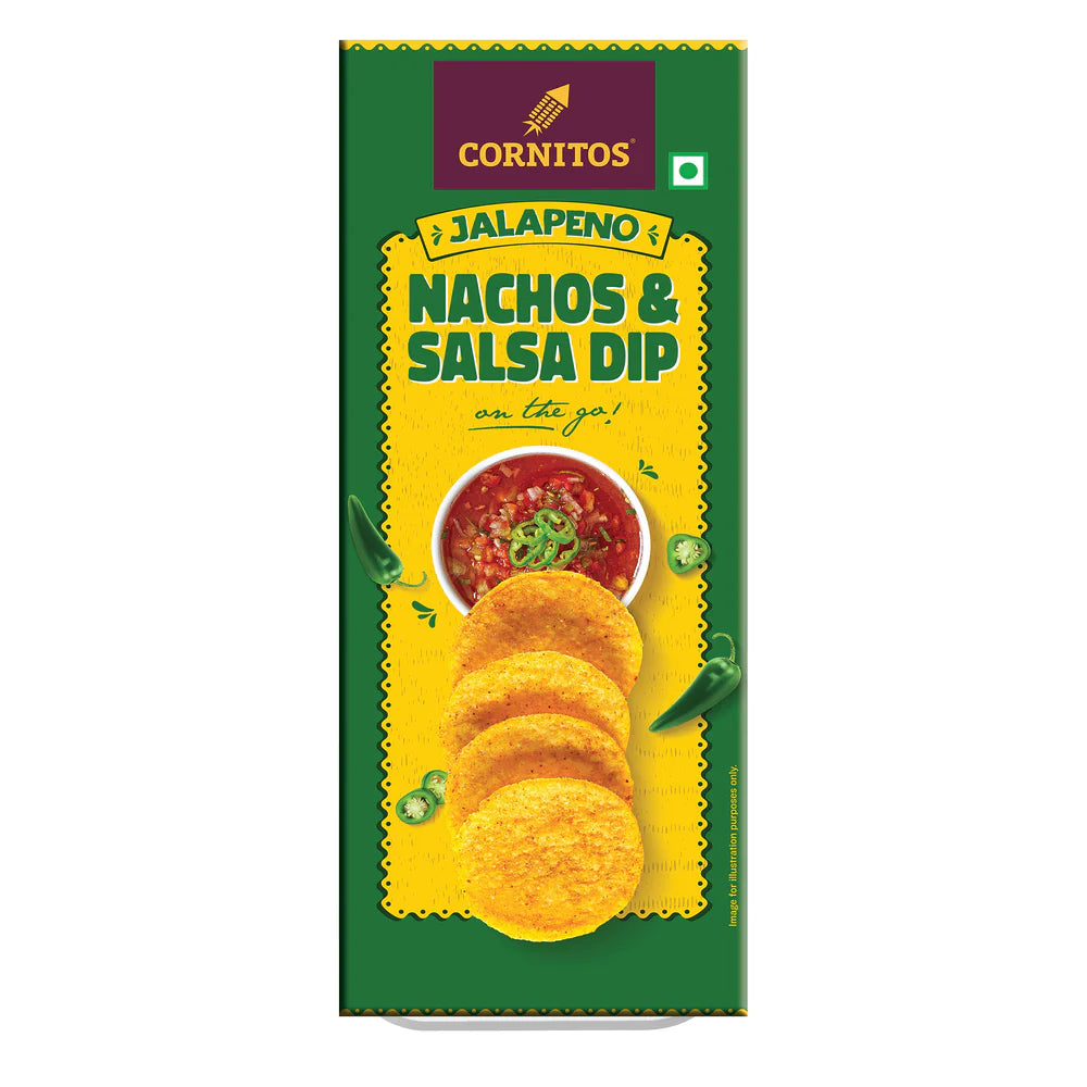 CORNITOS NACHOS AND SALSA DIP JALAPENO 75G