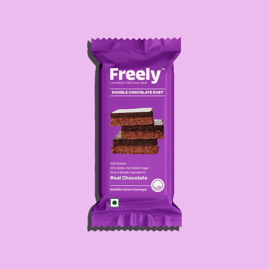 FREELY LAYERED PROTEIN BAR DOUBLE CHOCOLATE DUET NO ADDED SUGAR 44G