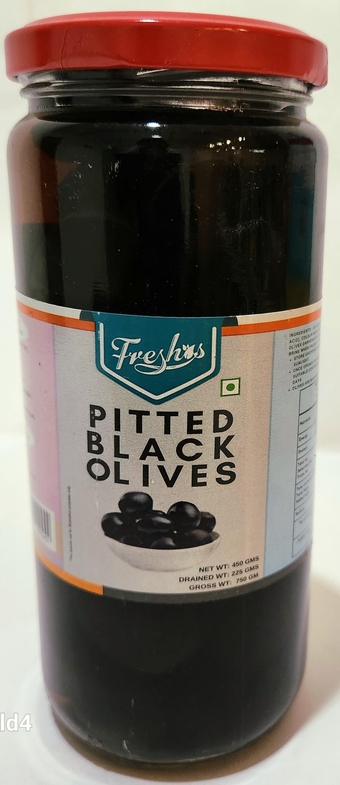 FIRST CHOICE PITTED BLACK OLIVES 450 GM