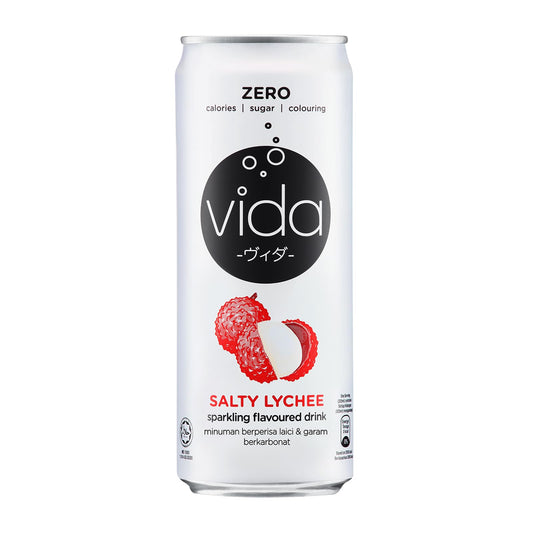 VIDA ZERO SUGAR SALTY LYCHEE SPARKLING DRINK 325 ML