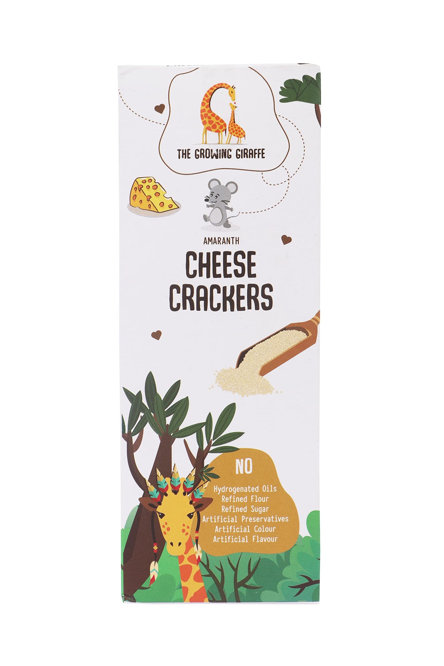 THE GROWING GIRAFFE WHOLE GRAIN AMARANTH CHEESE CRACKERS GM