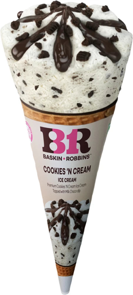 BASKIN ROBBINS COOKIES N CREAM CONE ICE CREAM 110ML