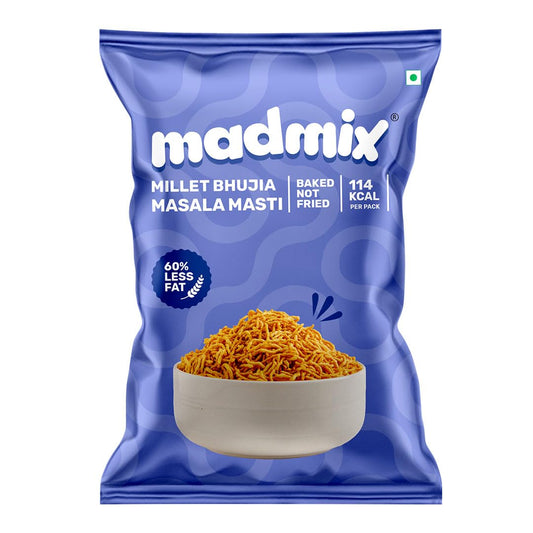 MADMIX MILLET BHUJIA MASALA MASTI GLUTEN FREE 125 GM