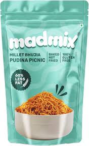 MADMIX MILLET BHUJIA PUDINA PICNIC GLUTEN FREE 125 GM