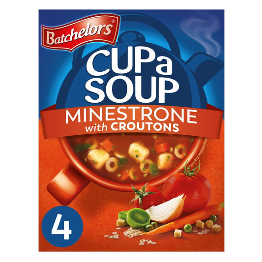 BATCHELORS CUPA SOUP MINESTRONE WITH CROUTONS 4 SACHETS 93 GM